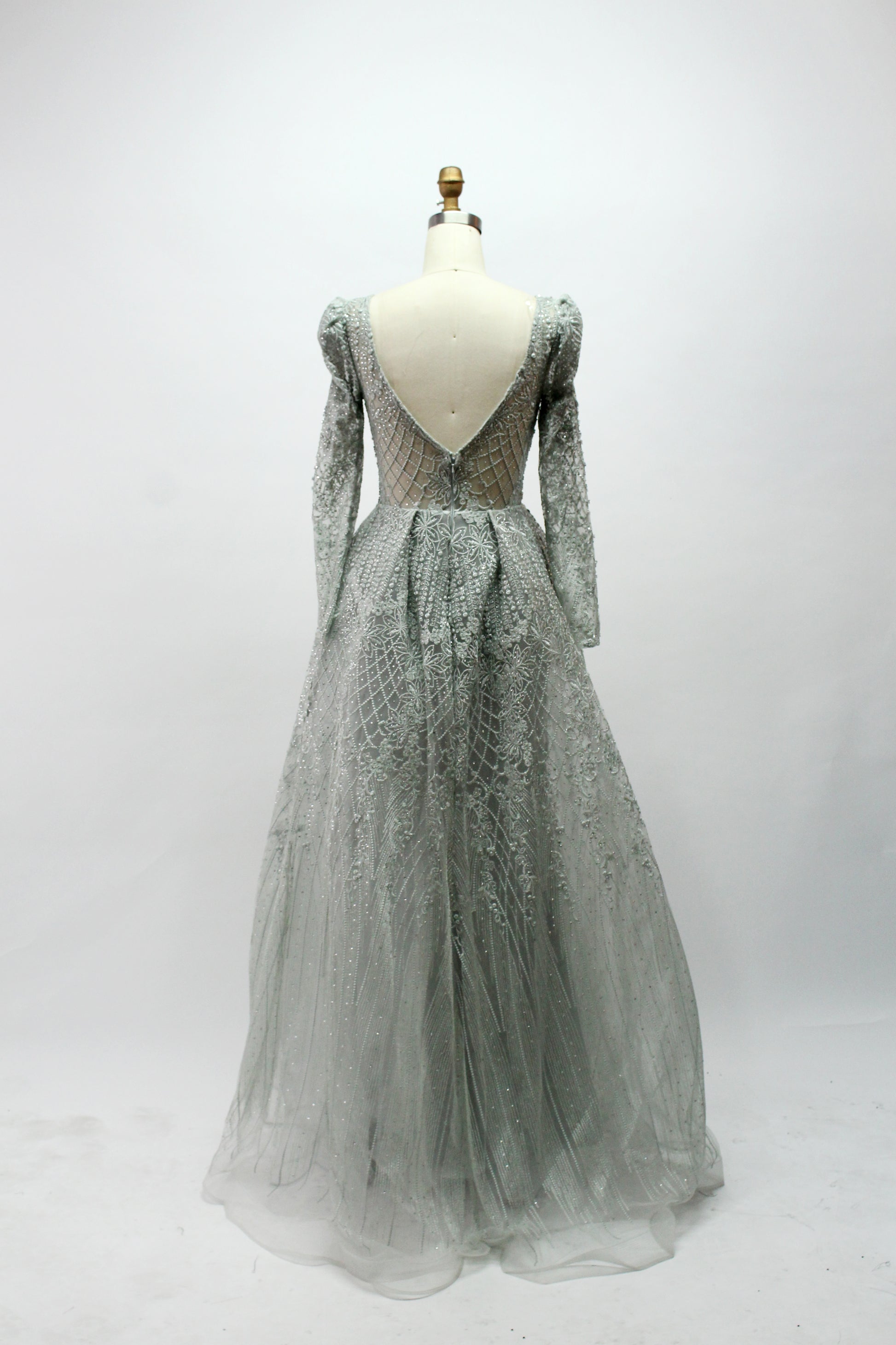 Wholesale Plus Size Long Sleeve Evening Gowns for Mothers MK033
