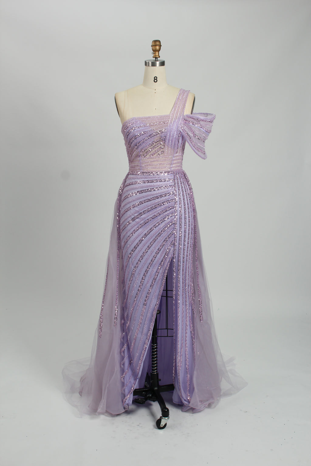 Supplier One-Shoulder Sequin Tulle Mermaid Gown KL127
