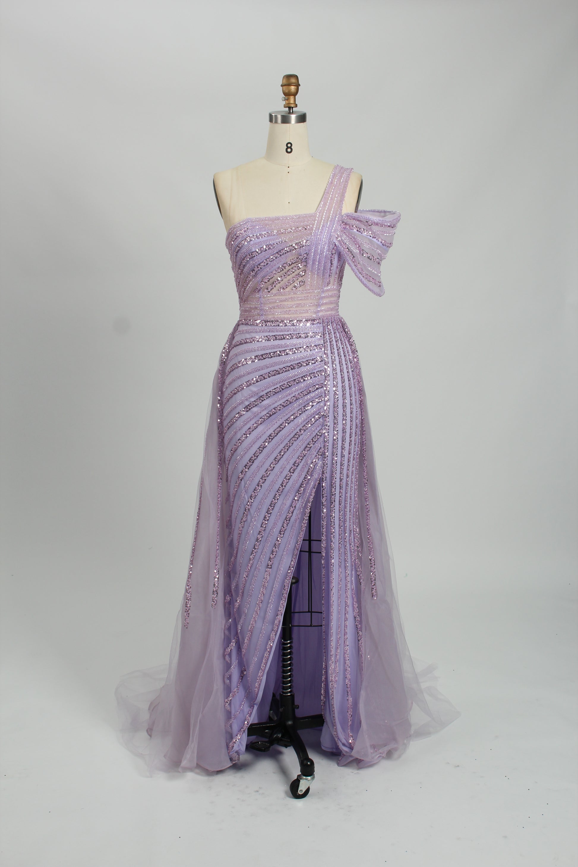 Wholesale Shimmering One-Shoulder Evening Gown - Radiate Elegance KL127