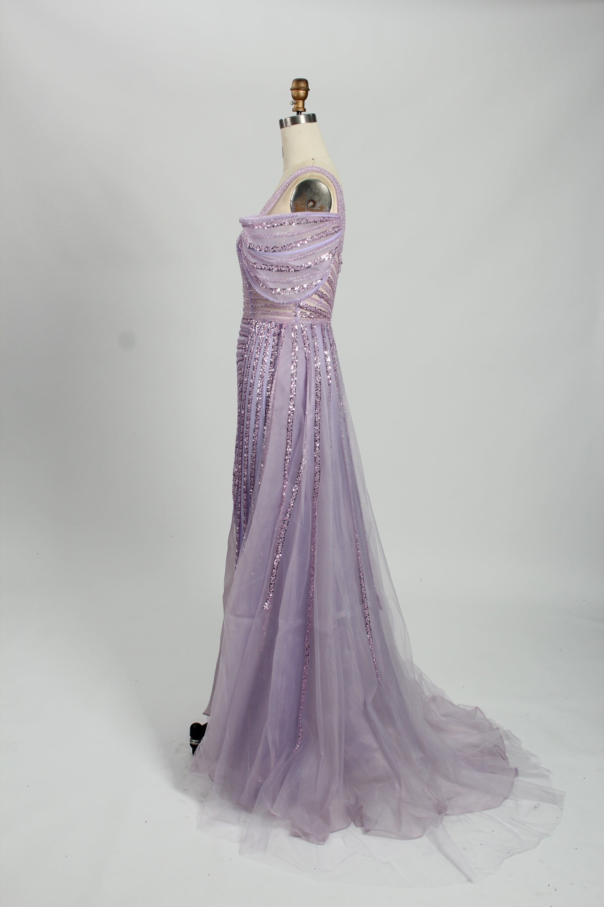 Wholesale Shimmering One-Shoulder Evening Gown - Radiate Elegance KL127