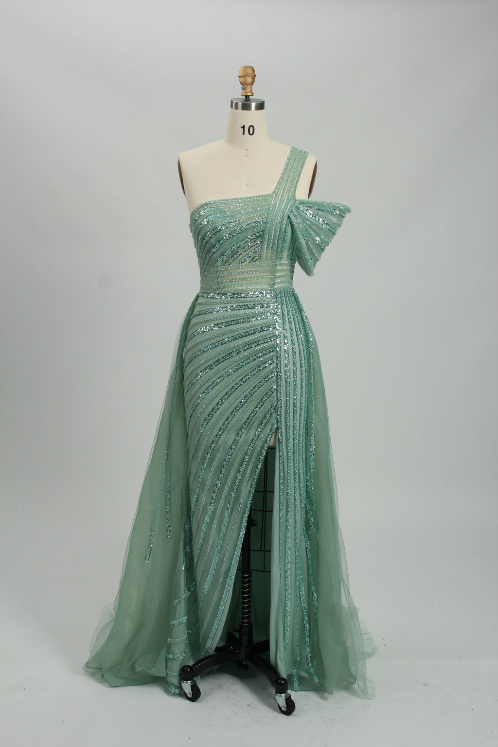 Supplier One-Shoulder Sequin Tulle Mermaid Gown KL127
