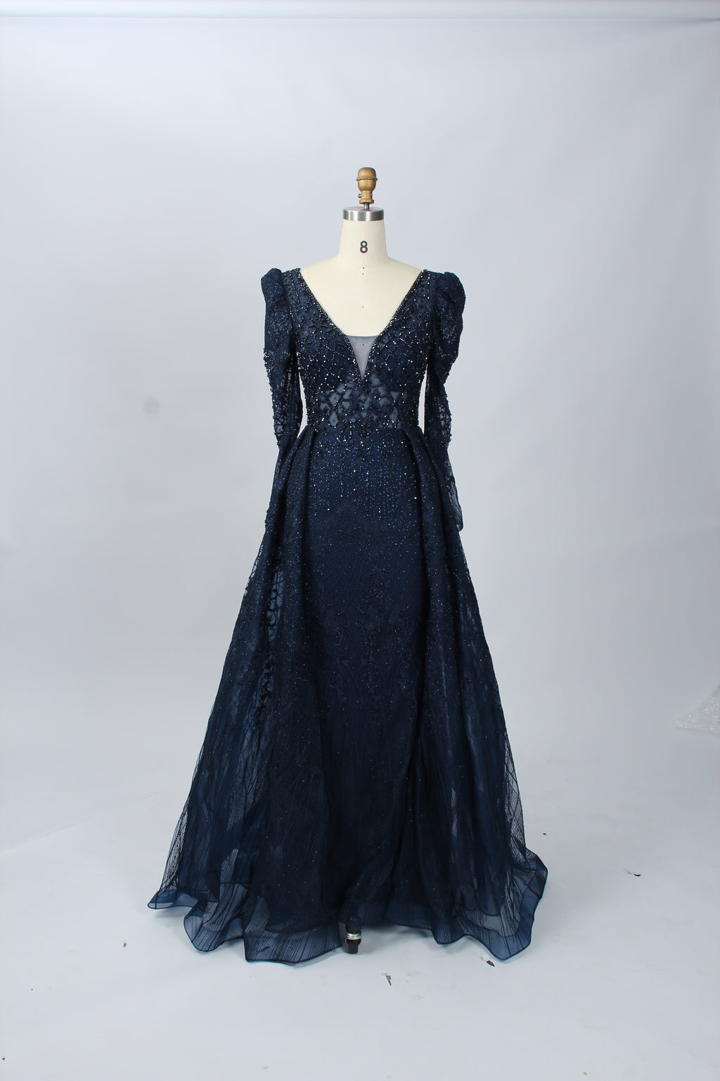 Wholesale Plus Size Long Sleeve Evening Gowns for Mothers MK033