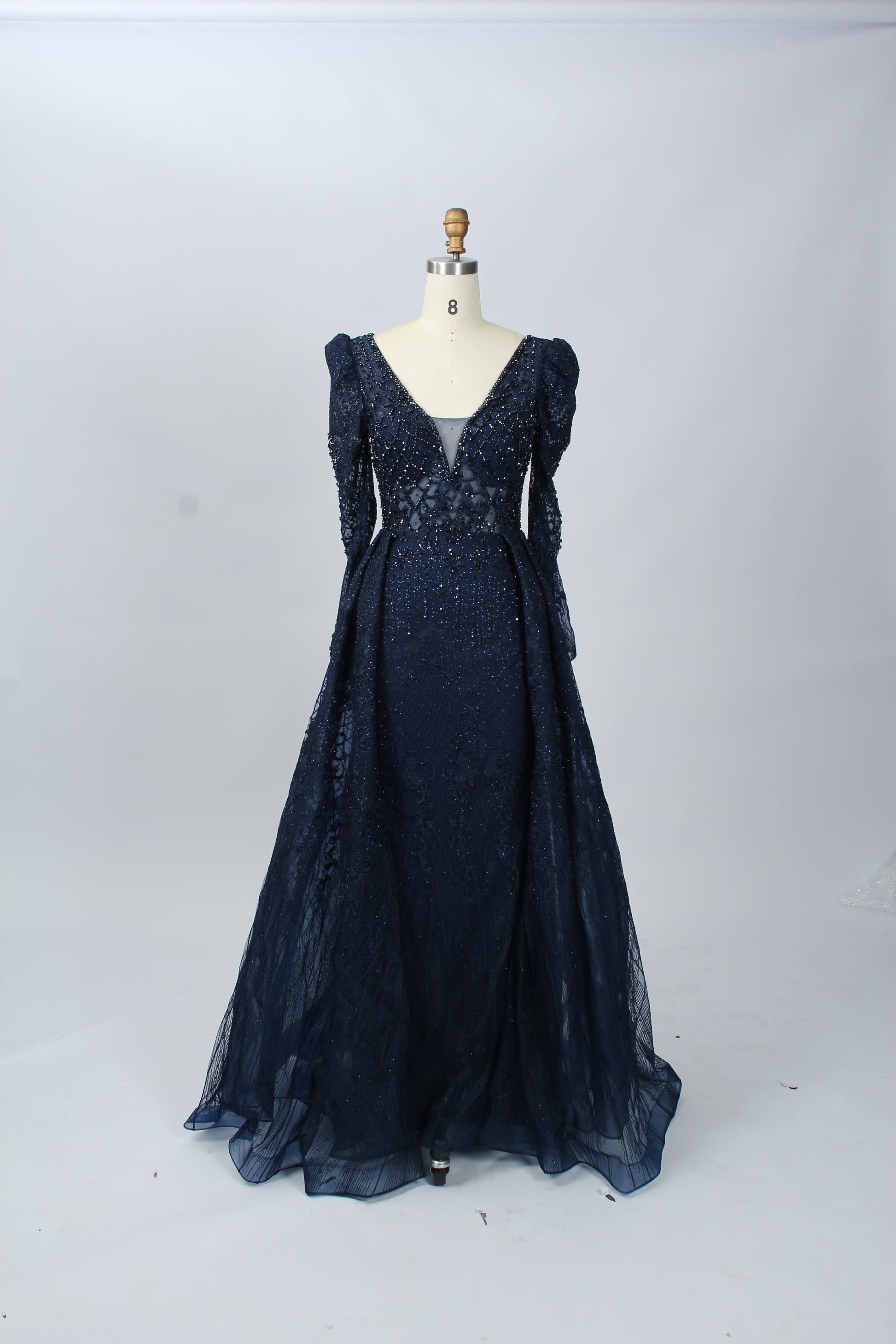 Wholesale Plus Size Long Sleeve Evening Gowns for Mothers MK033