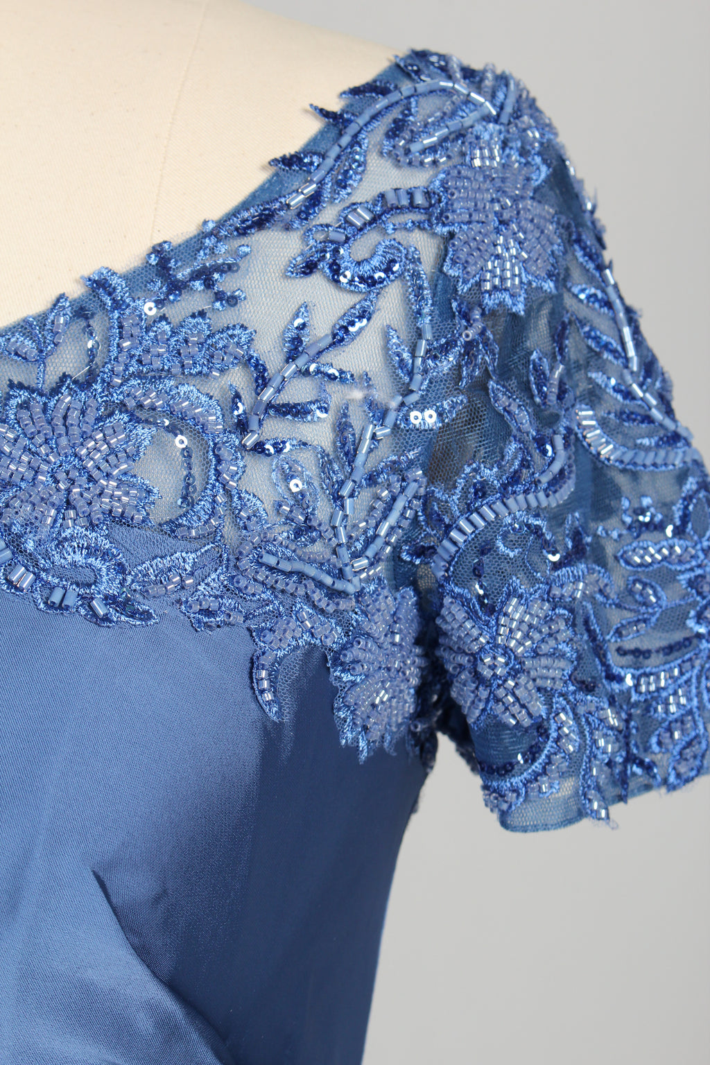 Wholesale Navy Blue Lace Satin Mother Dress 3357