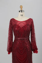 Stunning Long Sleeve Sequin Mermaid Mother of the Bride Dress KY031