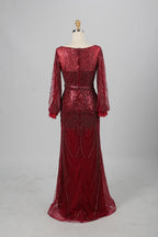 Stunning Long Sleeve Sequin Mermaid Mother of the Bride Dress KY031
