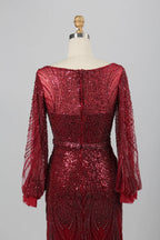 Stunning Long Sleeve Sequin Mermaid Mother of the Bride Dress KY031