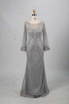 Stunning Long Sleeve Sequin Mermaid Mother of the Bride Dress KY031