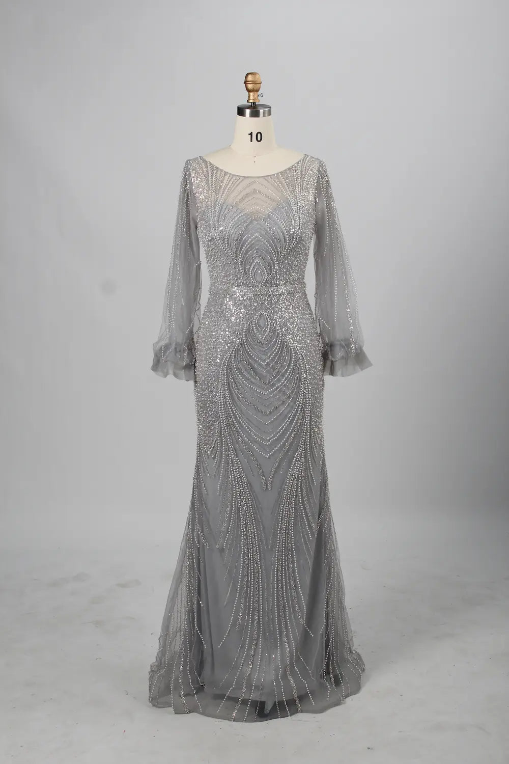Stunning Long Sleeve Sequin Mermaid Mother of the Bride Dress KY031