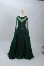 Embellished A-Line Mother of the Bride Dress with Long Sleeves MK075