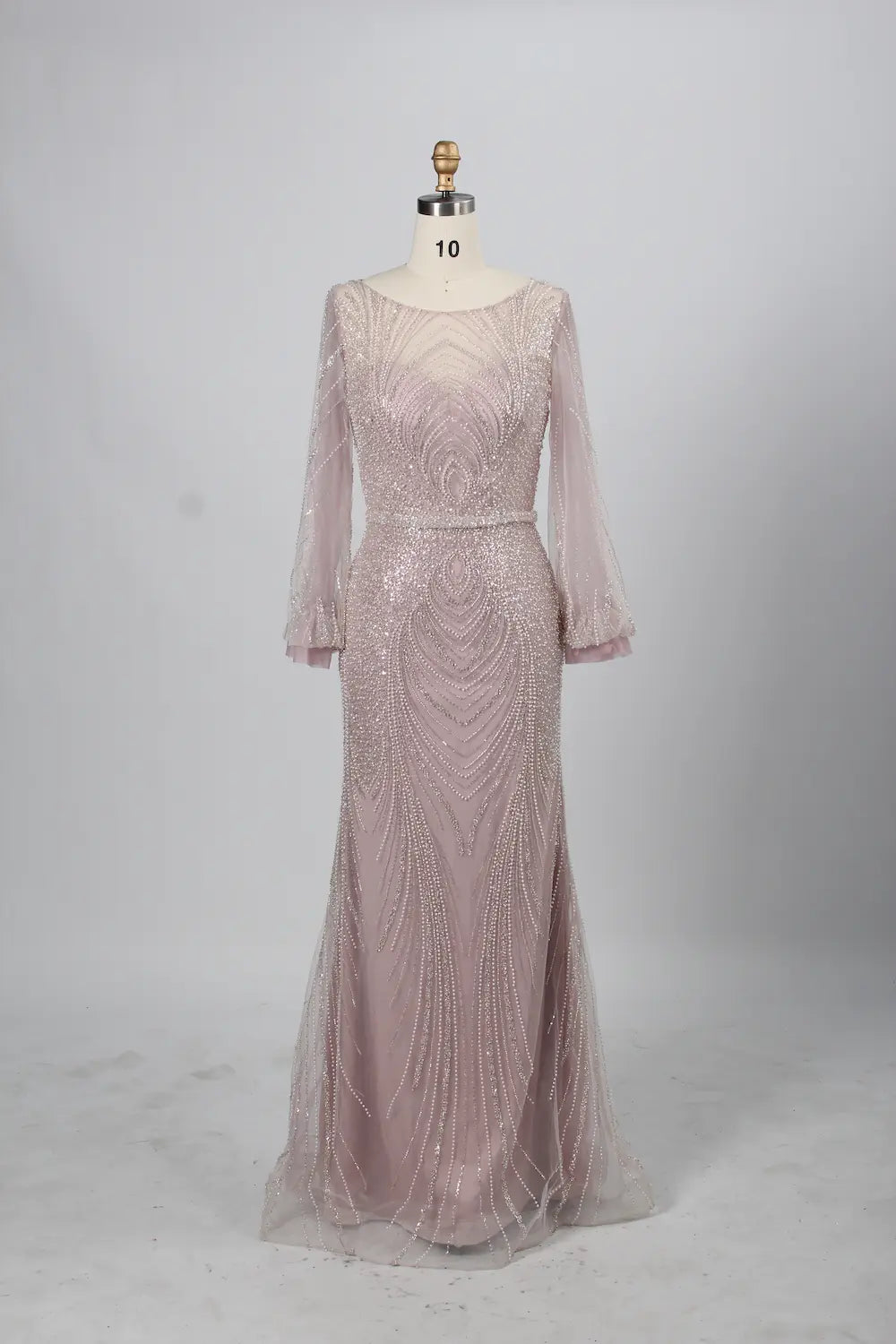 Stunning Long Sleeve Sequin Mermaid Mother of the Bride Dress KY031