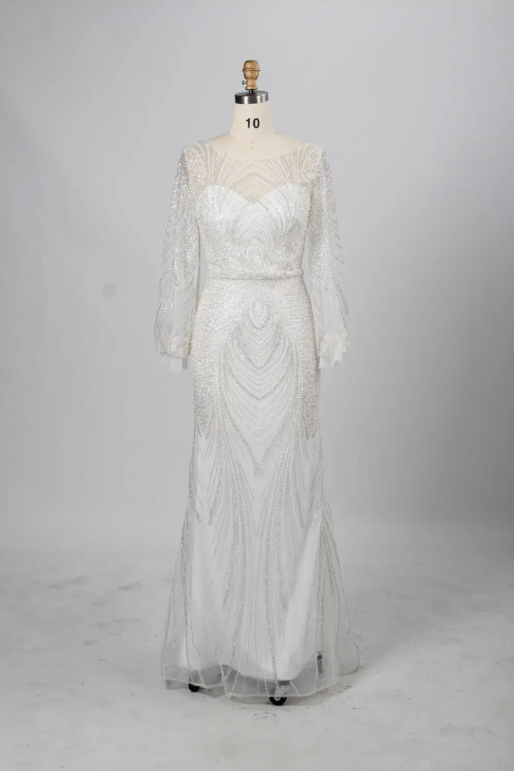 Stunning Long Sleeve Sequin Mermaid Mother of the Bride Dress KY031