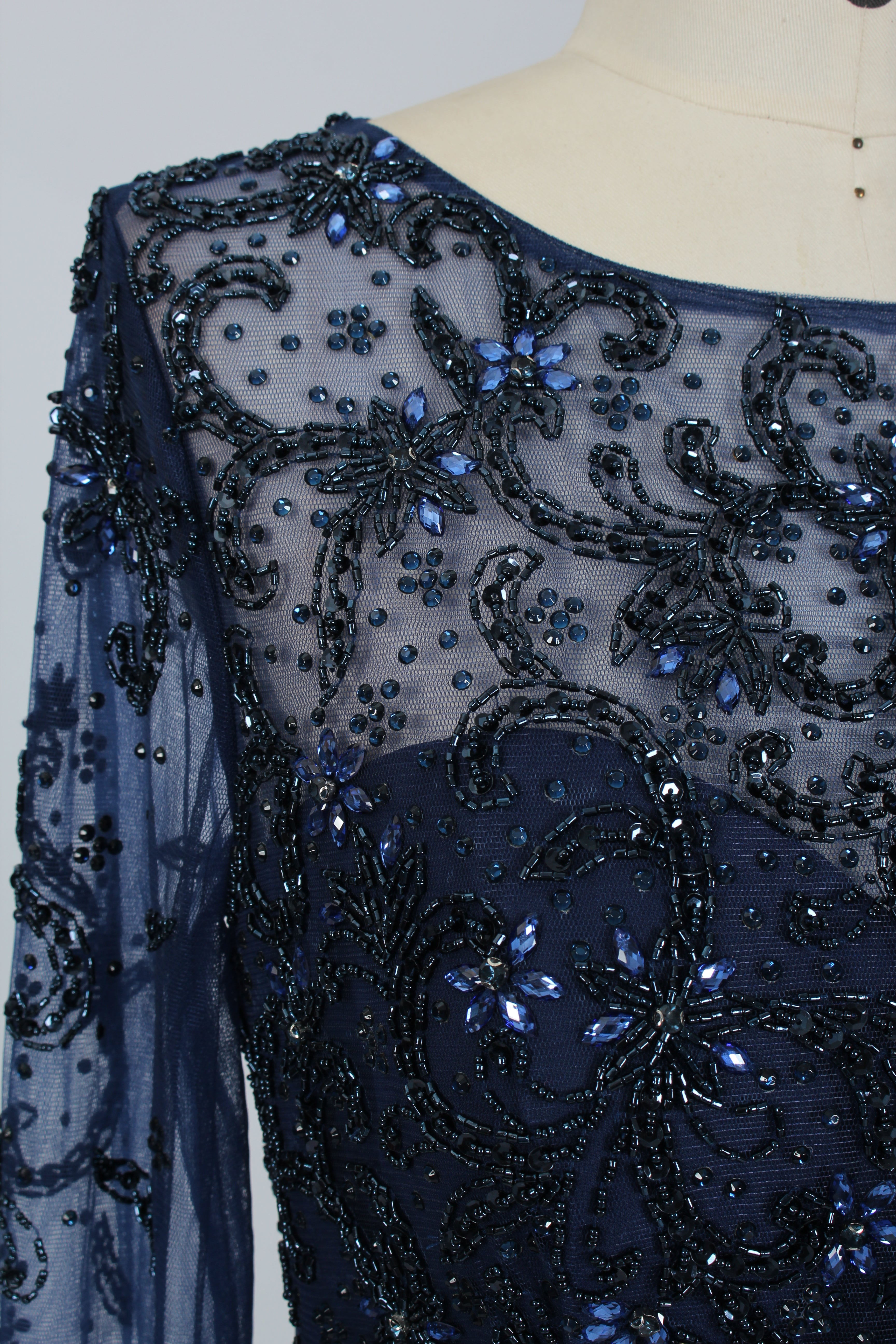 Elegant Beaded Tulle Long Sleeves Mother of the Bride Gown 32541B
