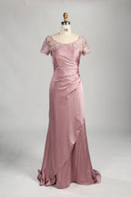 Wholesale Navy Blue Lace Satin Mother Dress 3357