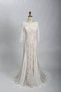 Wholesale Sheer Lace Open-Back Wedding Dress – Bridal Gown sw01