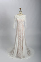 Wholesale Sheer Lace Open-Back Wedding Dress – Bridal Gown sw01