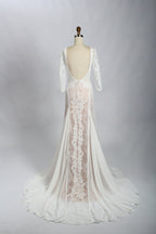 Wholesale Sheer Lace Open-Back Wedding Dress – Bridal Gown sw01