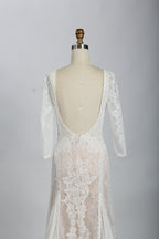 Wholesale Sheer Lace Open-Back Wedding Dress – Bridal Gown sw01