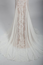 Wholesale Sheer Lace Open-Back Wedding Dress – Bridal Gown sw01