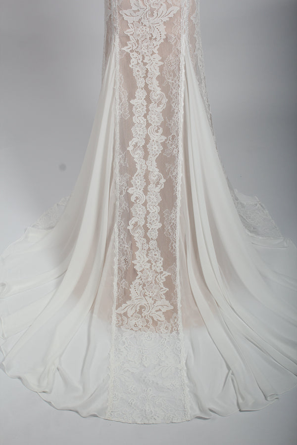 Wholesale Sheer Lace Open-Back Wedding Dress – Bridal Gown sw01