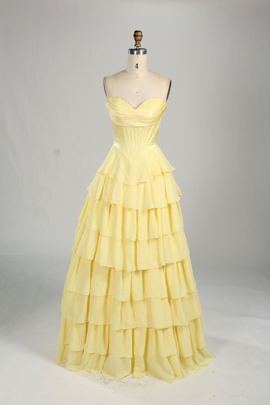 Wholesale Elegant Strapless Tiered Chiffon Prom Gown 33223C