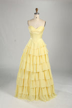 Wholesale Elegant Strapless Tiered Chiffon Prom Gown 33223C