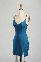 Manufacturer Satin Strappy Back Cocktail Dress QT011S