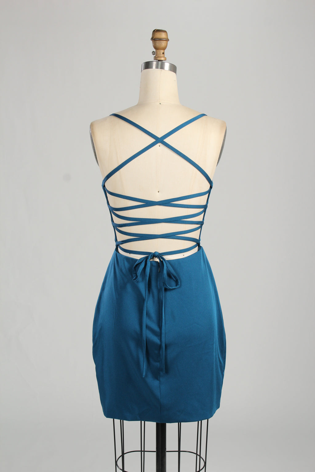 Manufacturer Satin Strappy Back Cocktail Dress QT011S
