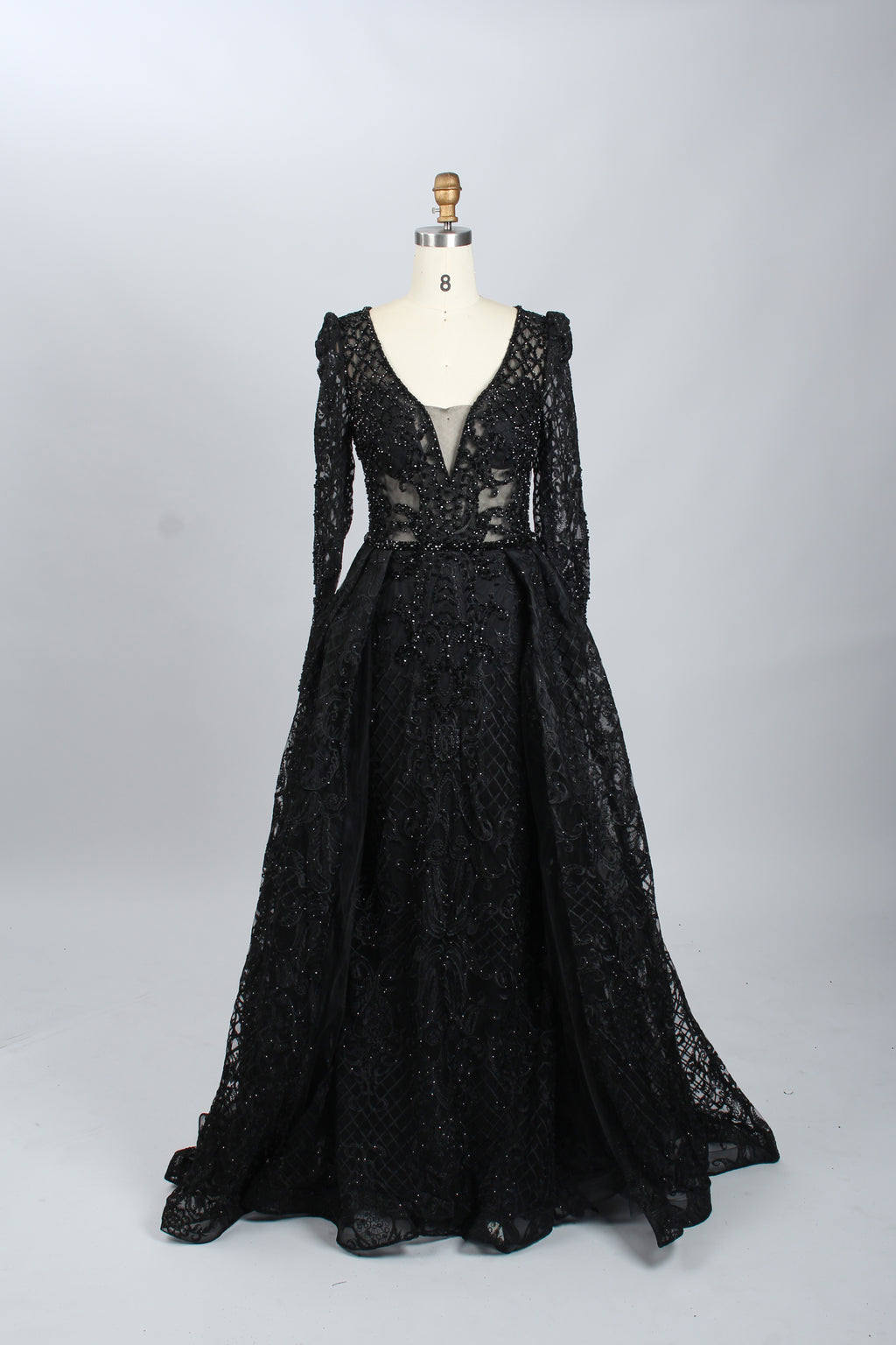Wholesale Embroidered Sheer - Sleeve Mother Dress MK031