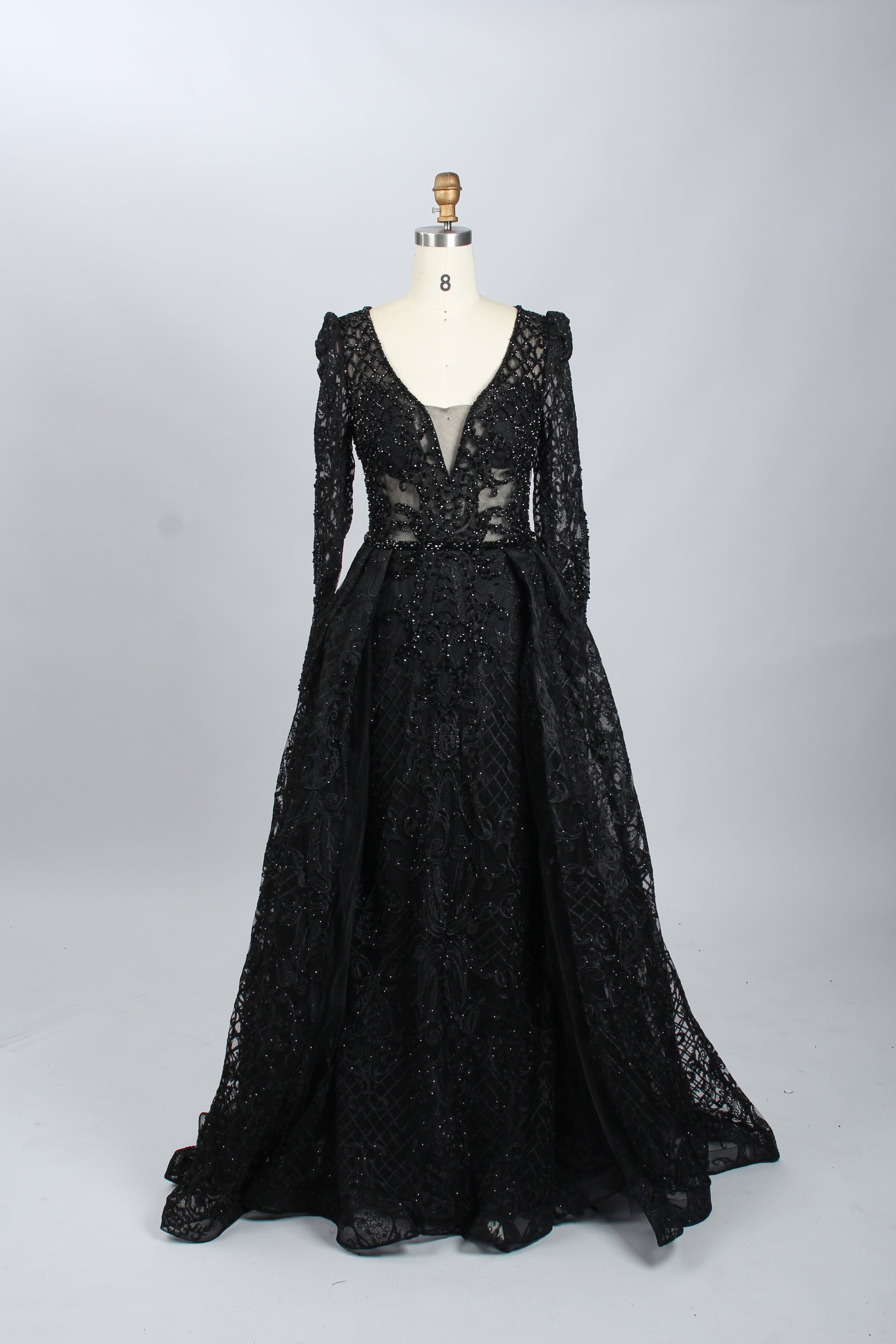 Wholesale Embroidered Sheer - Sleeve Mother Dress MK031