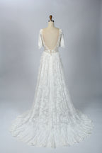 Supplier Short Sleeve V - Neck Lace Wedding Dress 32642C