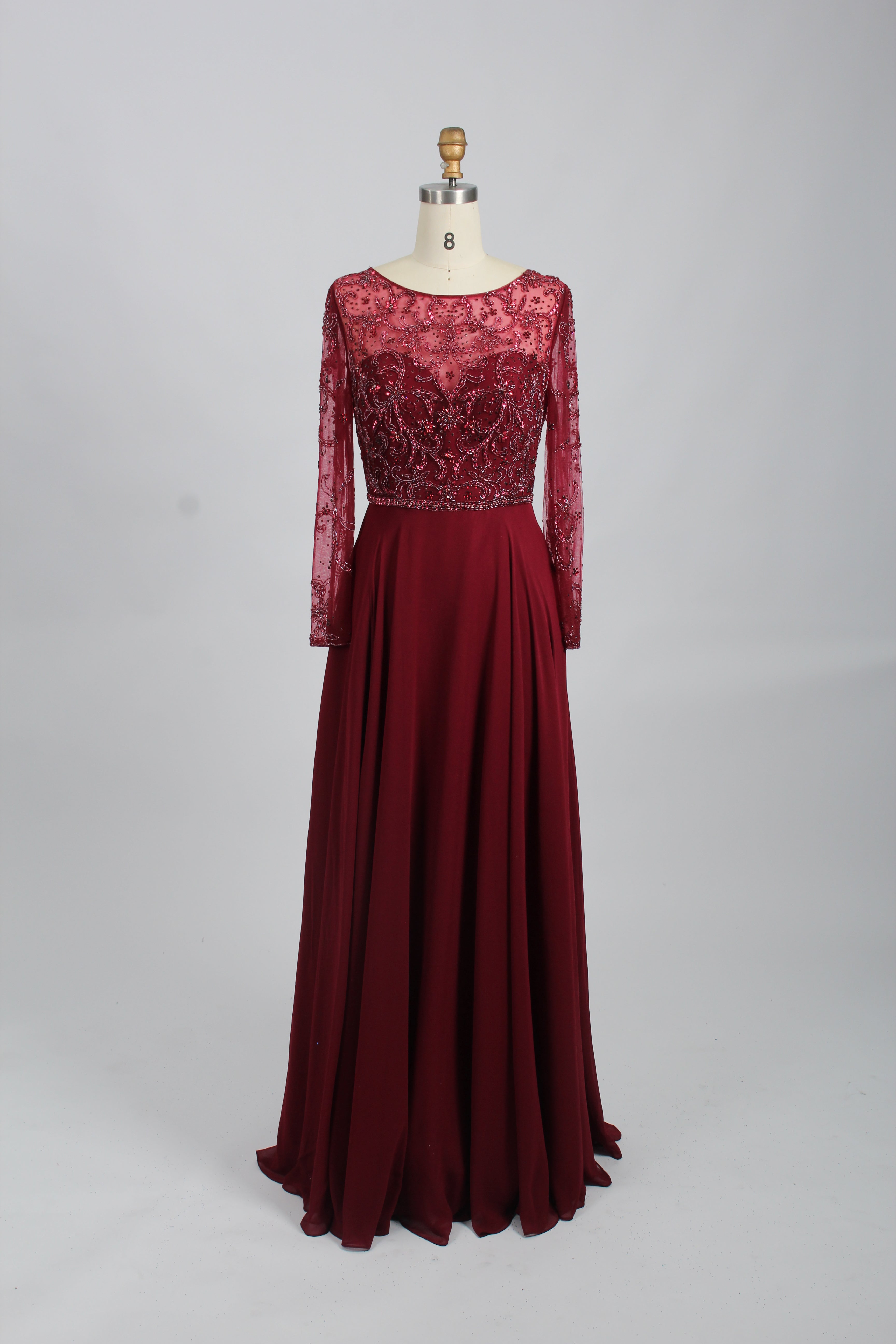 Wholesale Navy Beaded-Lace Mother-of-the-Bride Gown 32541B
