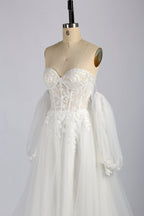 Wholesale Strapless Lace - Applique Tulle Wedding Dress tg011