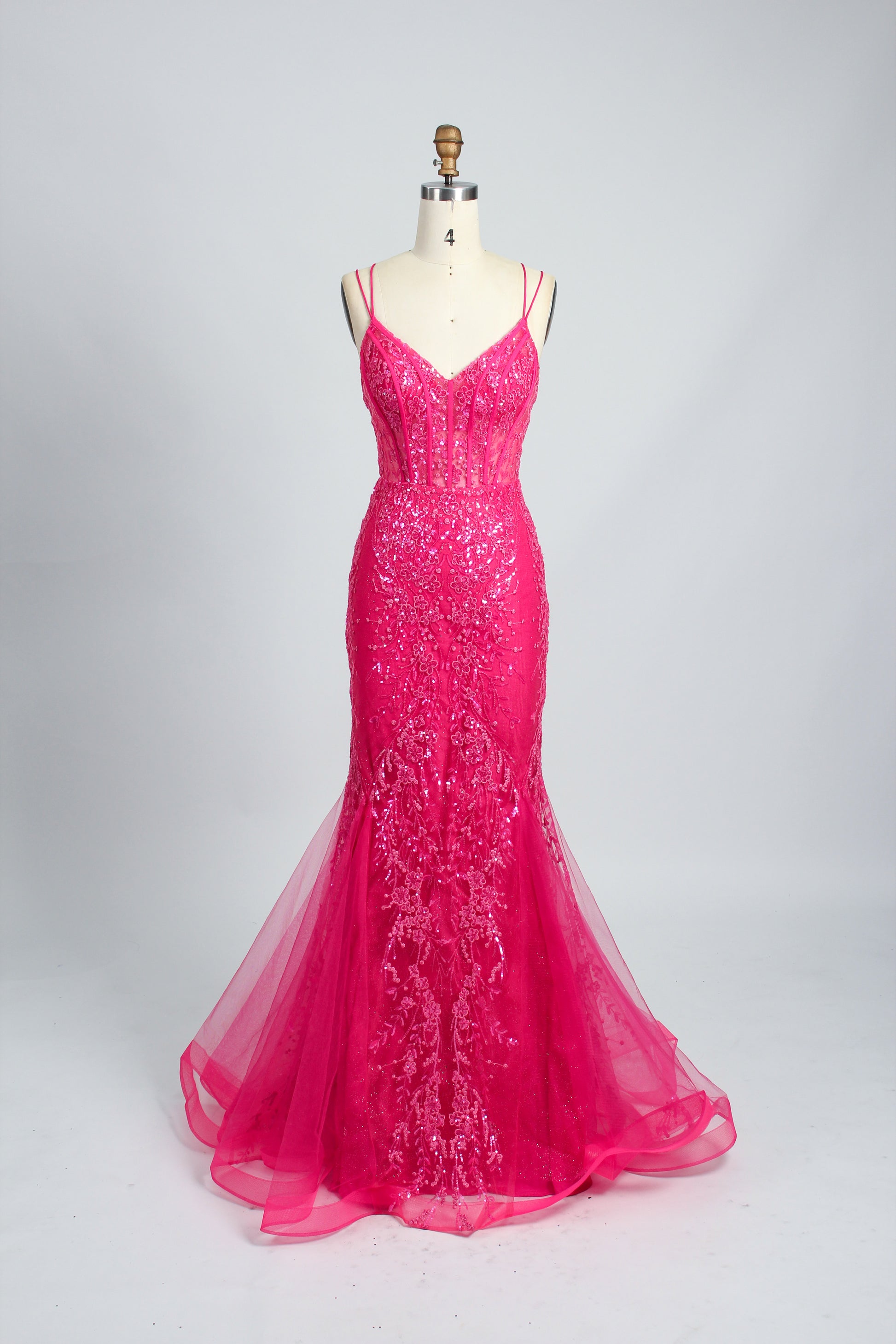 Supplier Sparkling Sequin Tulle Mermaid Gown 32781