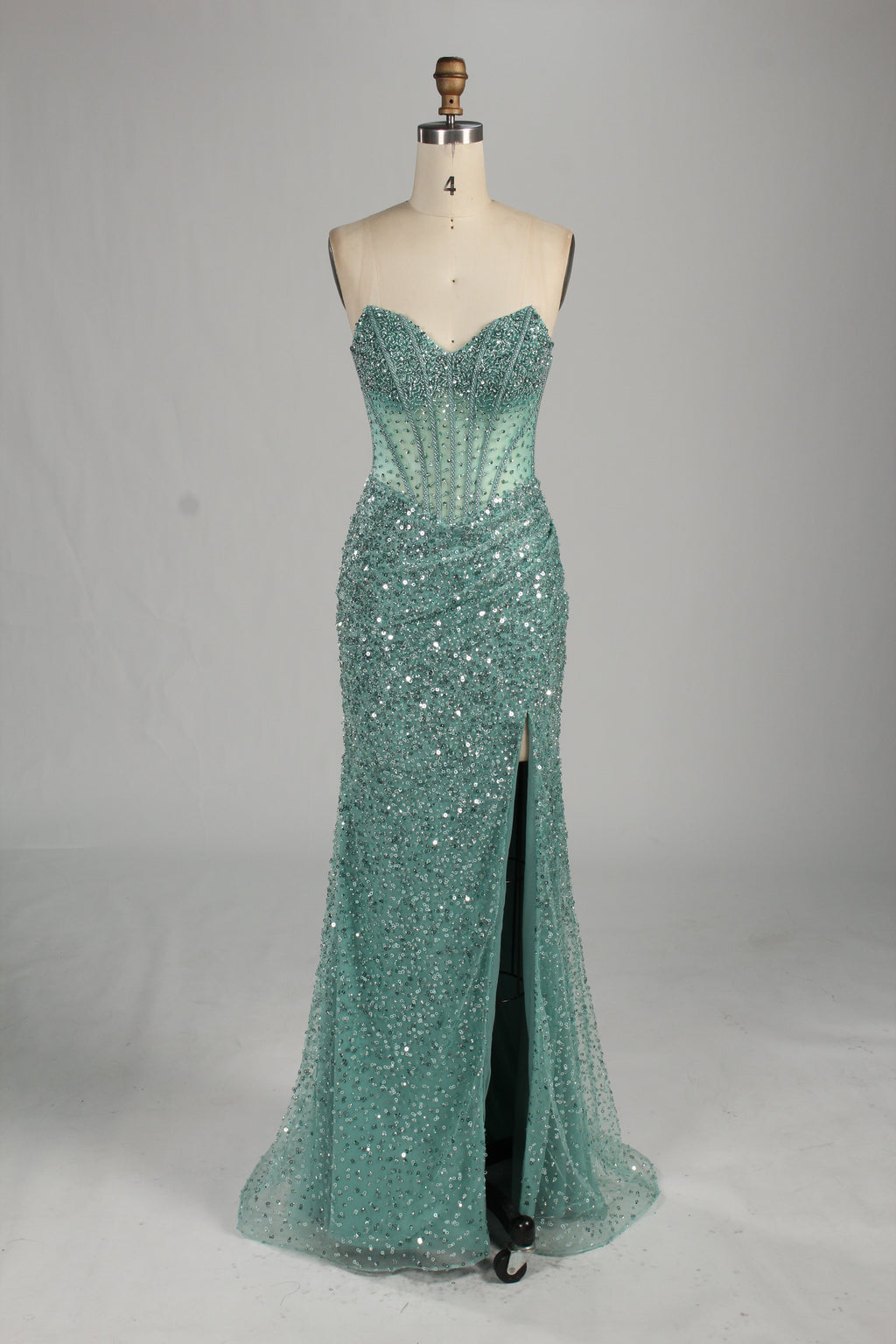 Wholesale Pink Sequin Sweetheart Evening Gown 33283