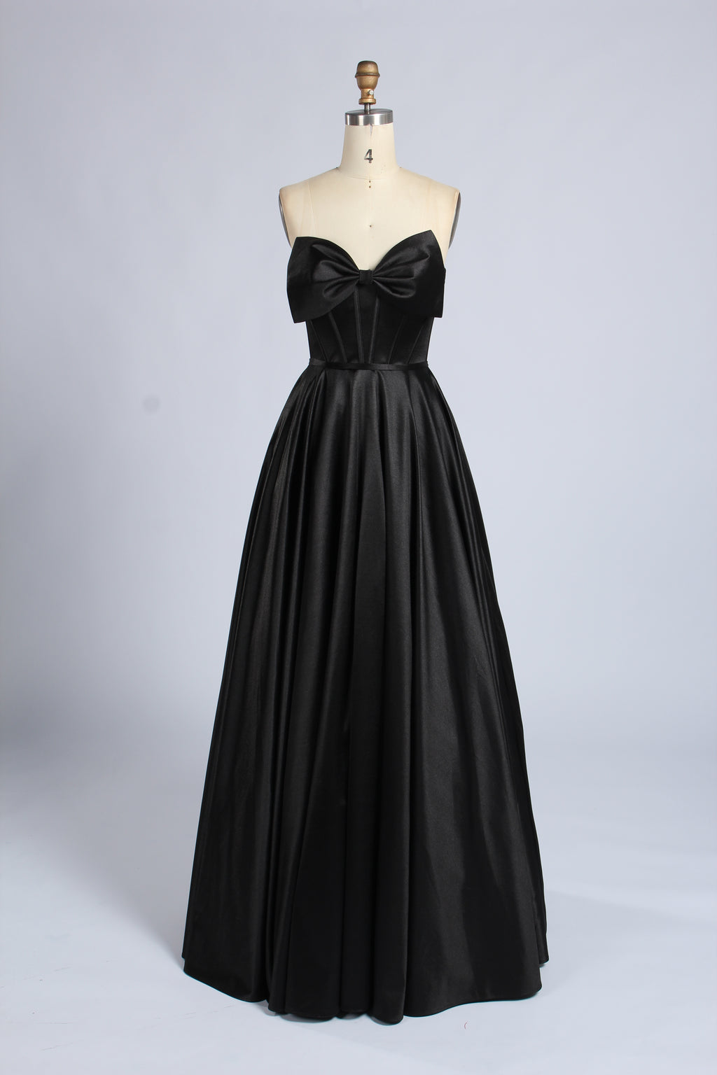 Wholesale Pink Satin Strapless Ball Gown with Bow Detail 33403b