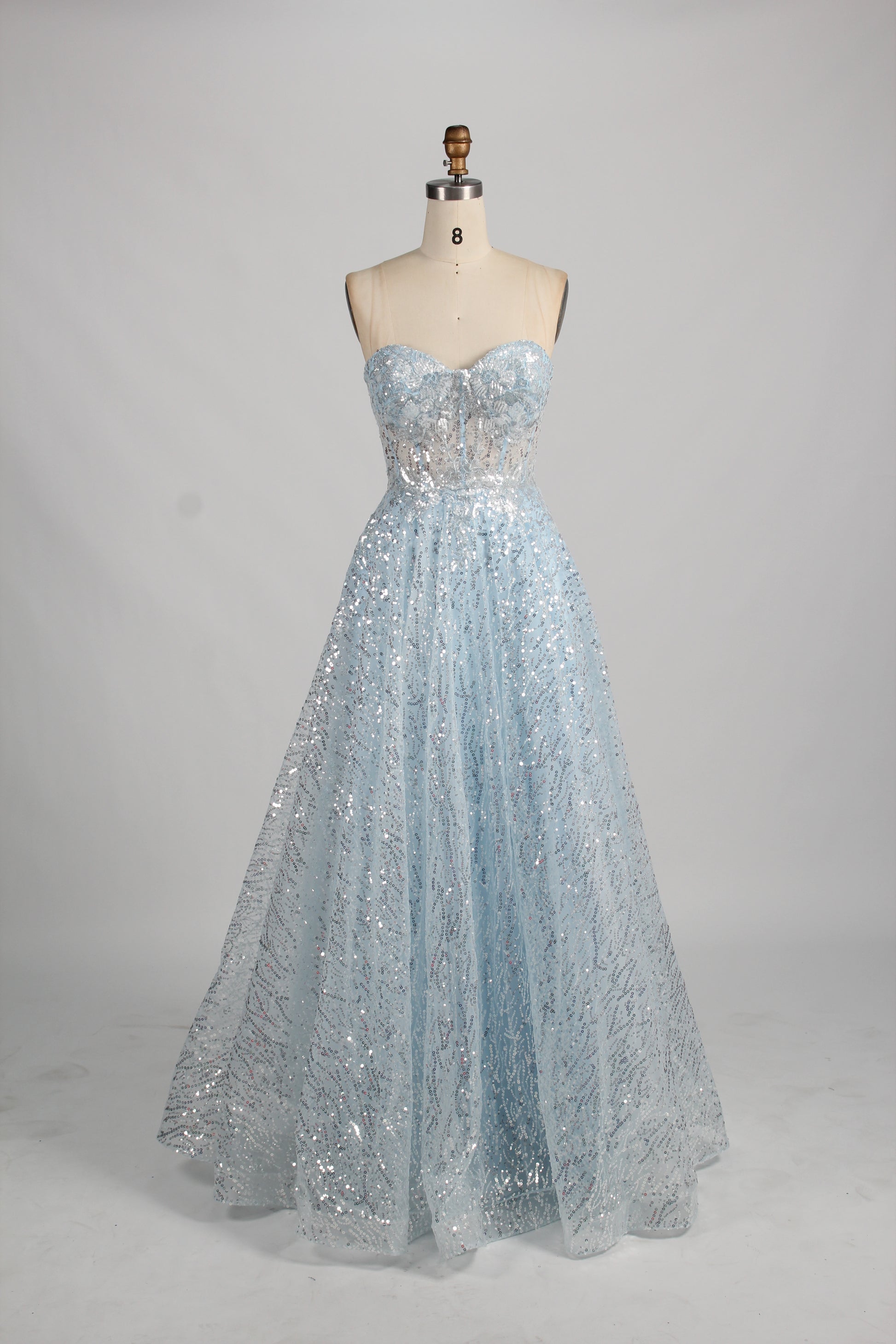 Wholesale Glamorous Sequin Strapless Ball Gown  KS040