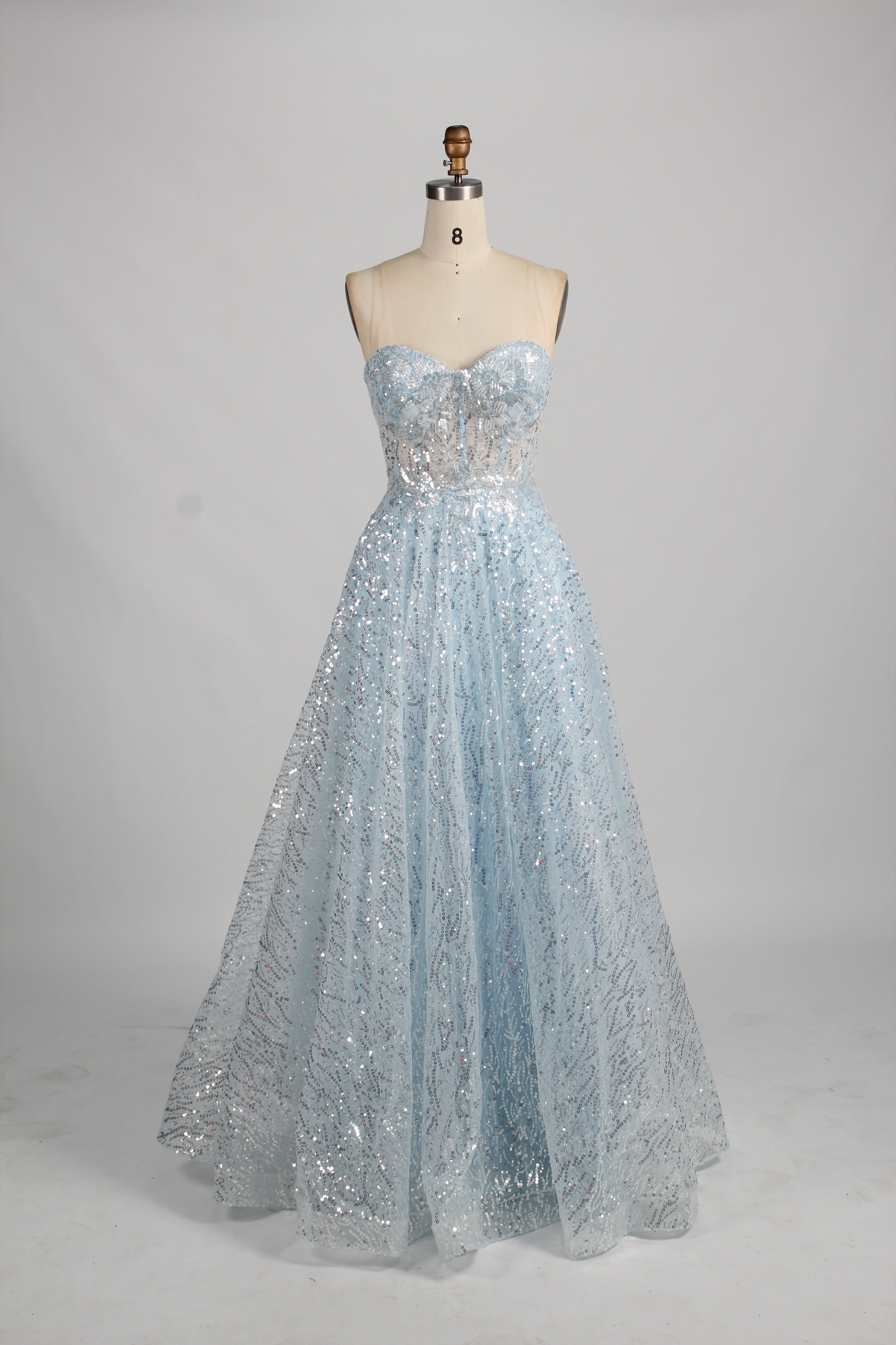 Wholesale Glamorous Sequin Strapless Ball Gown  KS040