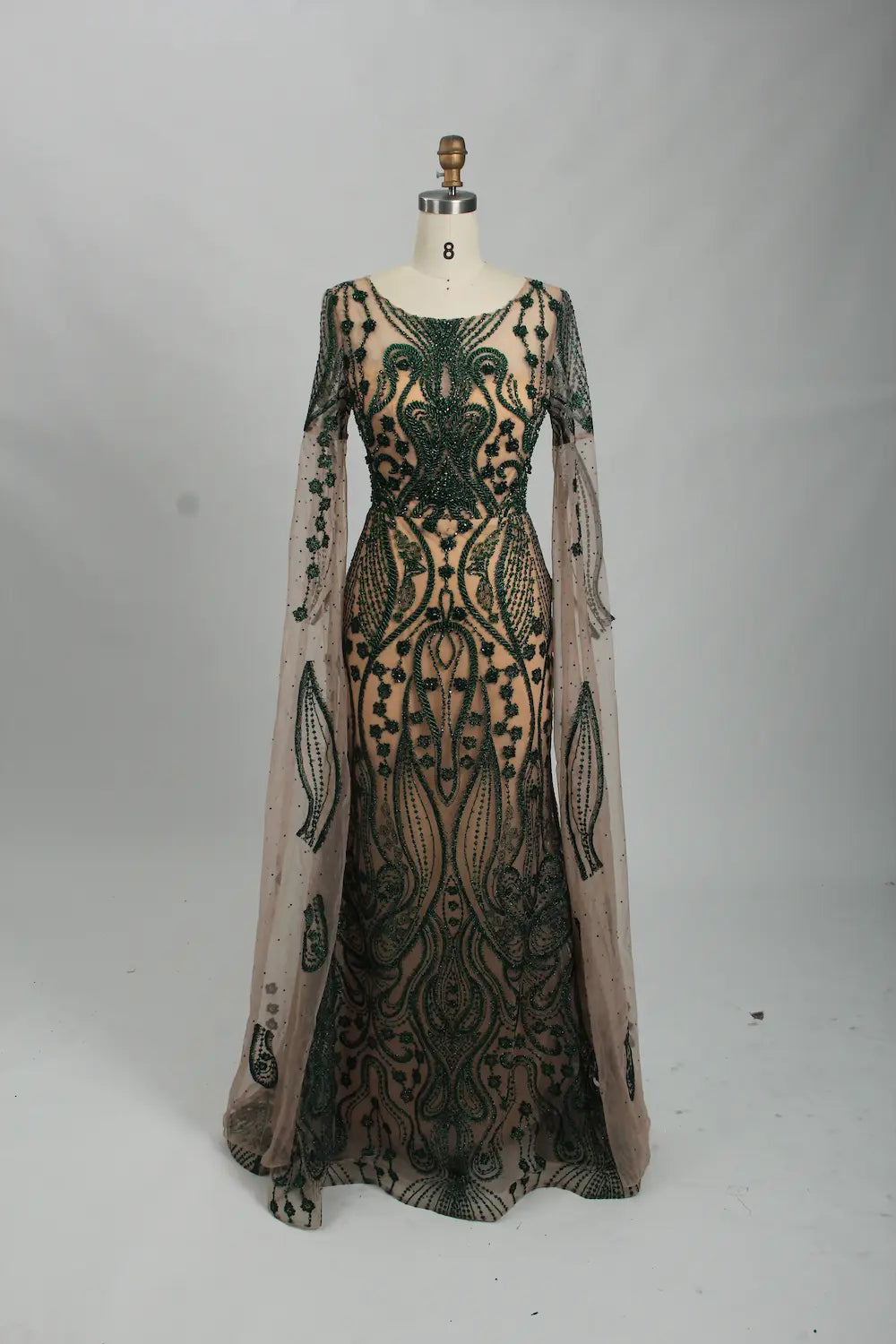 Luxury Beaded Long Sleeve Mother of the Bride Dress MK116