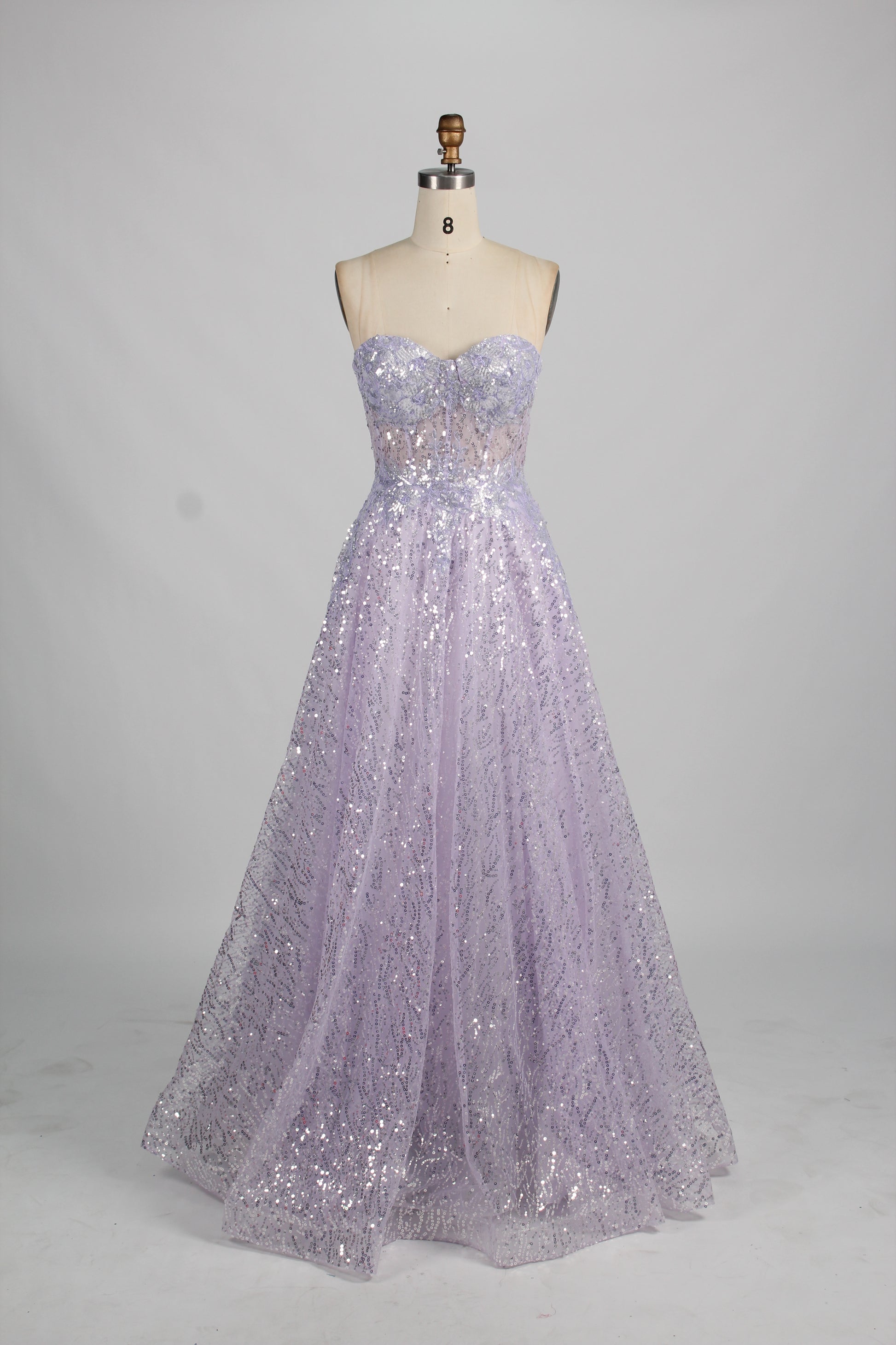 Wholesale Glamorous Sequin Strapless Ball Gown  KS040