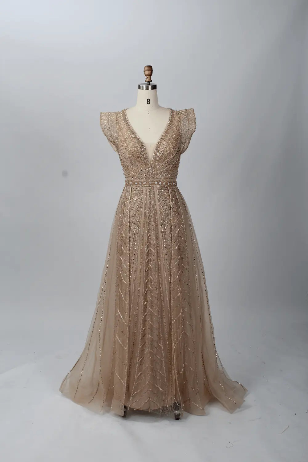 Timeless A-Line Mother of the Bride Dress with Cap Sleeves MC065