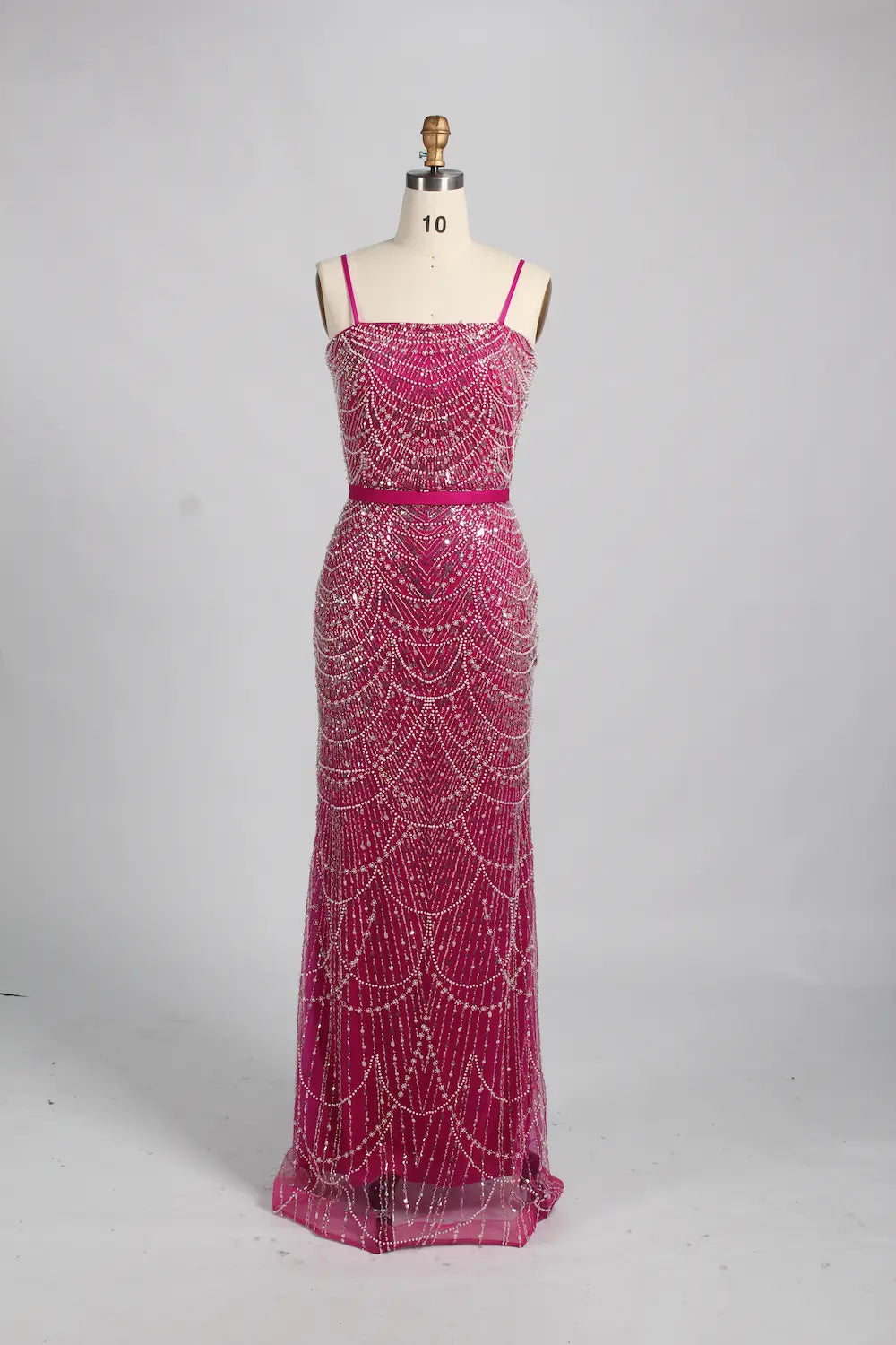 Beaded Fit and Flare Mother of the Bride Dress with Detachable Cape KY025