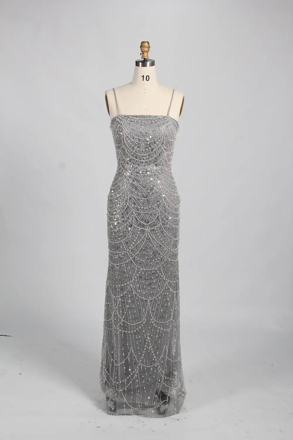 Beaded Fit and Flare Mother of the Bride Dress with Detachable Cape KY025
