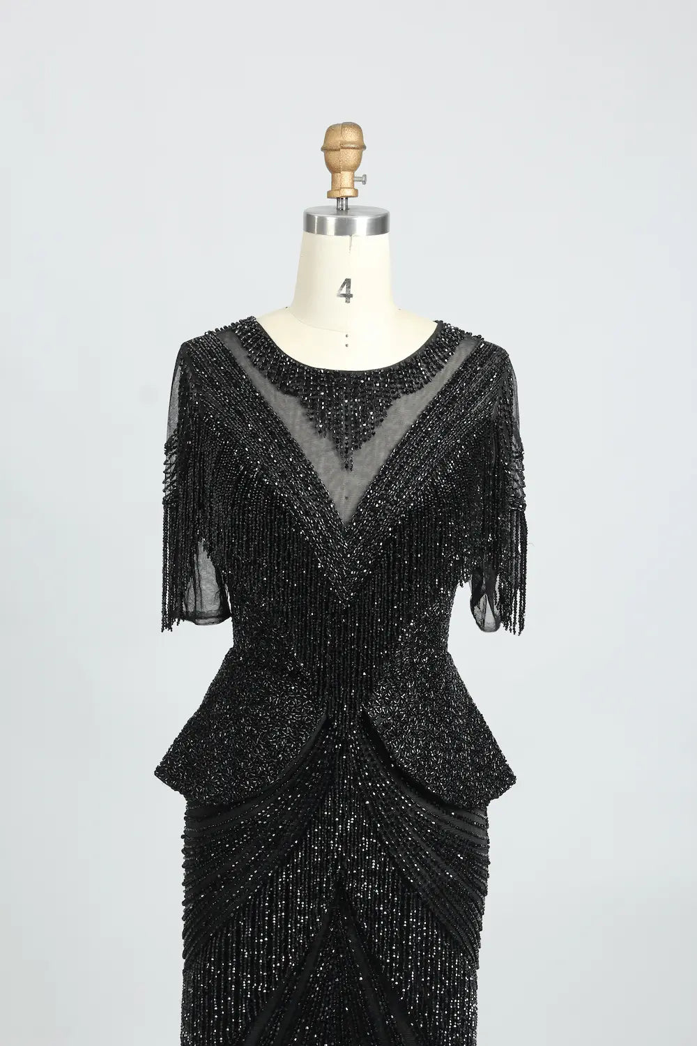 V-Neck Sparkling Mermaid Mother of the Bride Dress with Short Sleeves MC078