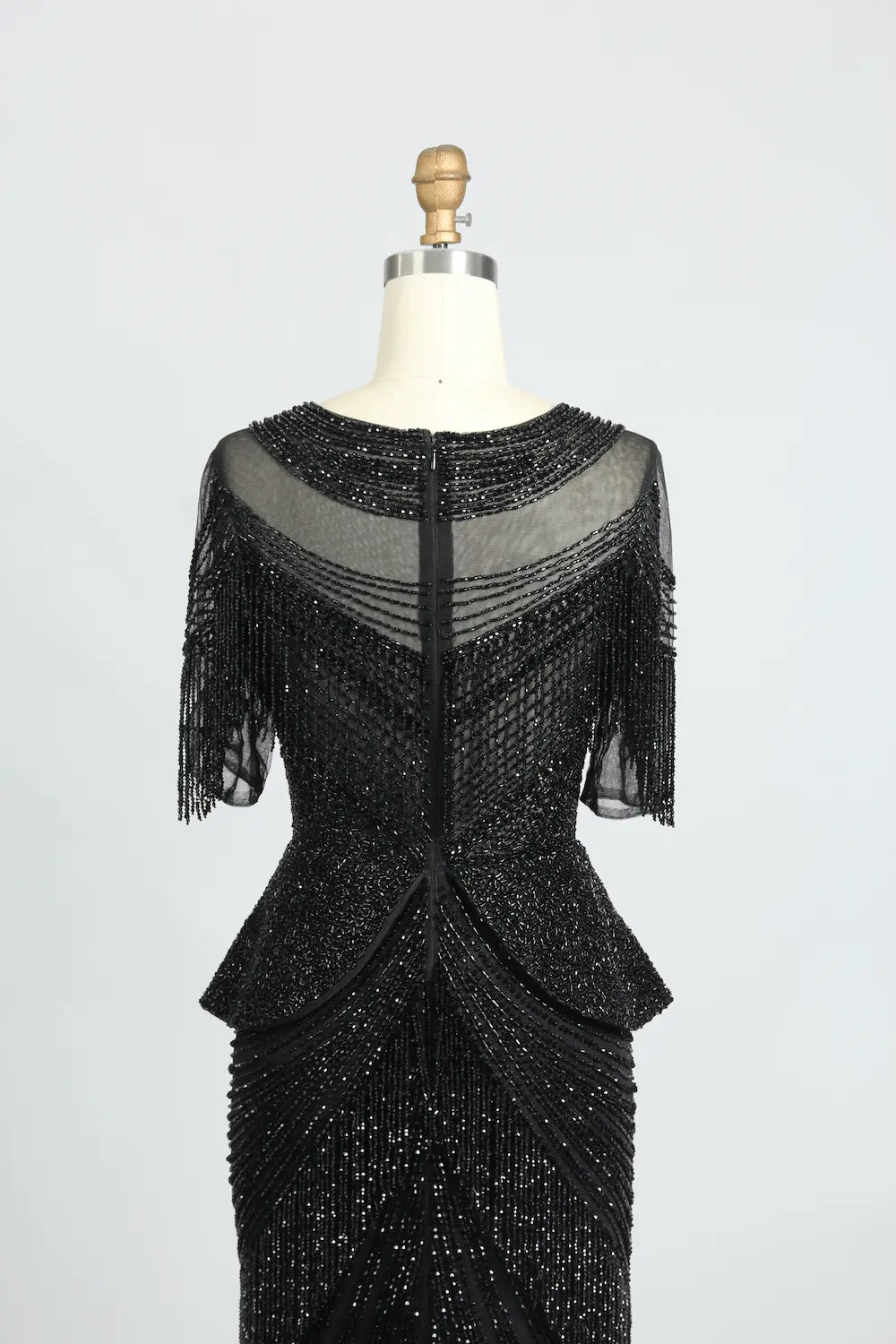 V-Neck Sparkling Mermaid Mother of the Bride Dress with Short Sleeves MC078