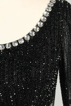 Black Beaded Cape Sleeves A-Line Mother of the Bride Dress MC160
