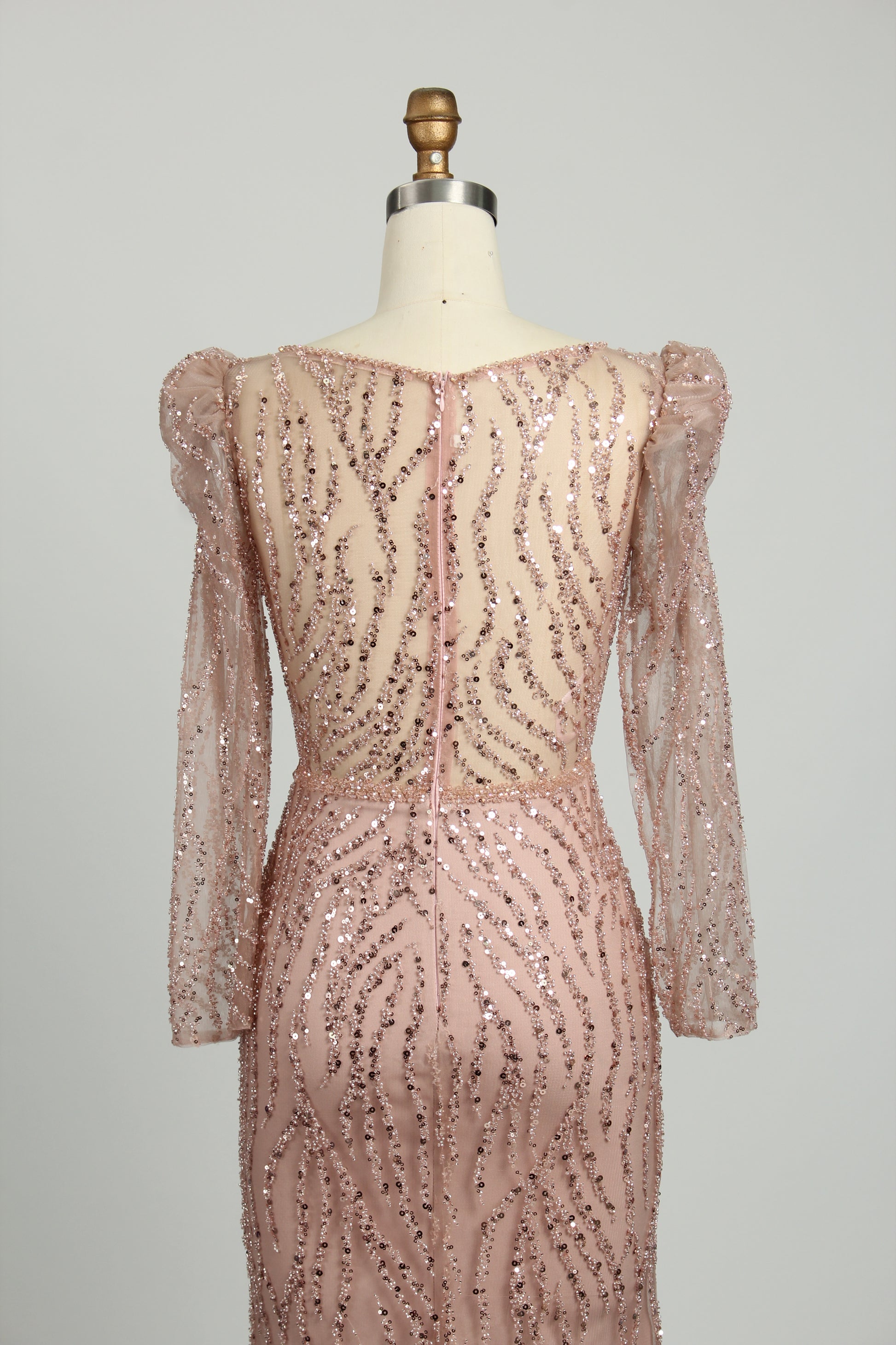 Wholesale Lilac Sequin Long-Sleeve Mermaid Prom Dress MC088