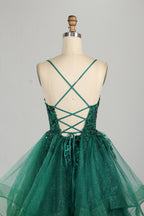 Wholesale Emerald Green Tiered Ruffled Ball Gown 33231
