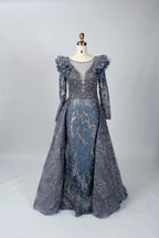 Modern  Beaded Long Sleeves A-Line Mother of the Bride Dress MK083
