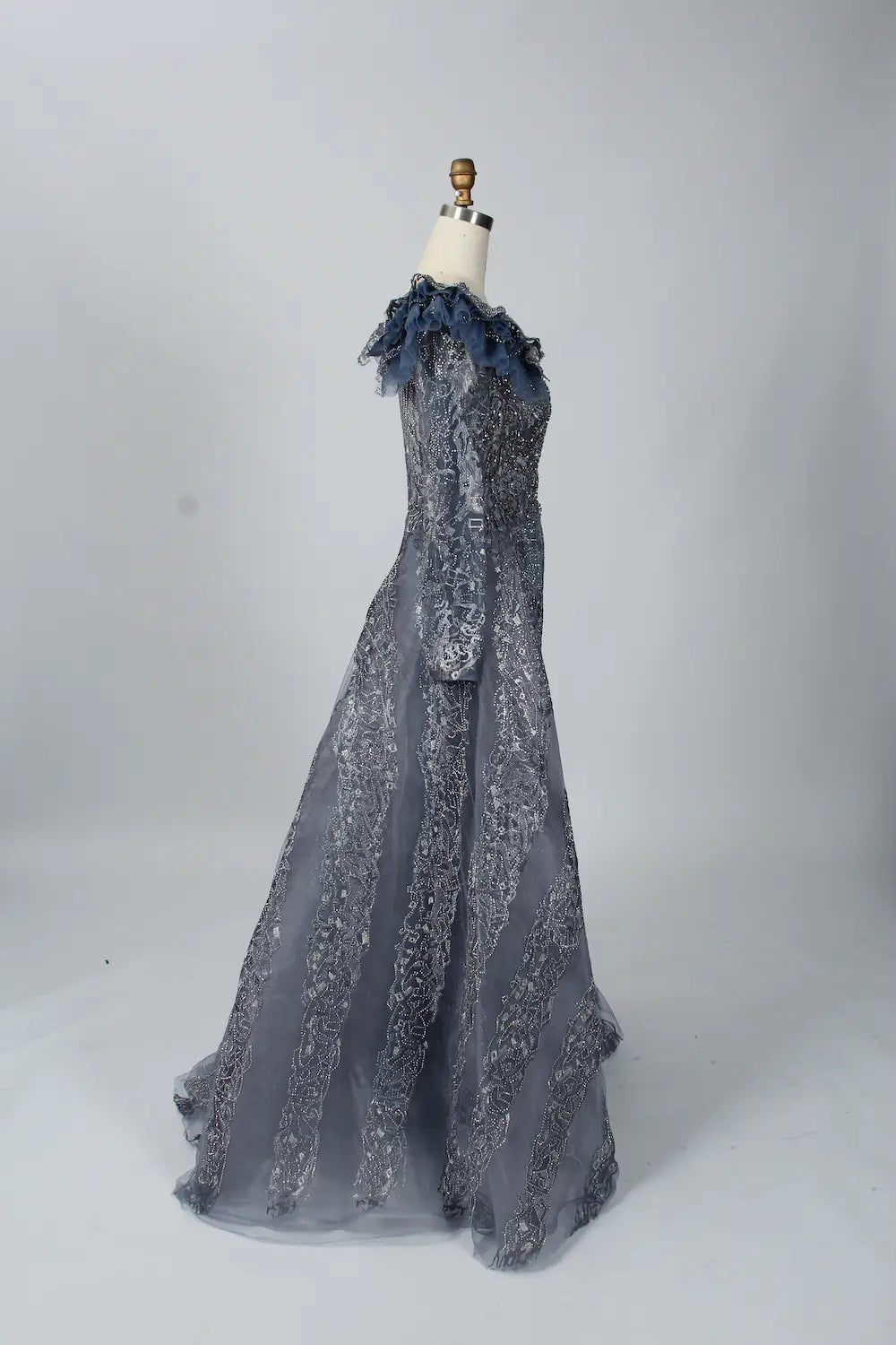 Modern  Beaded Long Sleeves A-Line Mother of the Bride Dress MK083